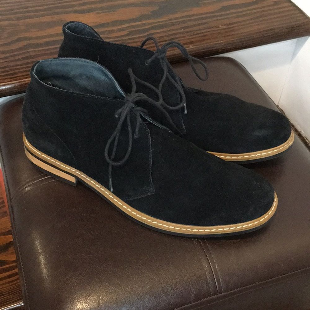 JOSEPH ABBOUD Navy Blue Suede Chukka Ankle Boots Suede Shoes Sz 9.5 - Picture 4 of 13